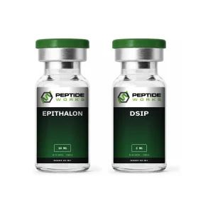 Epithalon DSIP Peptide Stack research vials: Epithalon 10mg, DSIP 2mg
