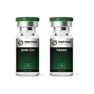GHK-Cu TB500 Peptide Stack research vials: GHK-Cu 5mg, TB500 2mg
